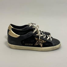 Load image into Gallery viewer, SUPER STAR SUEDE AND LEATHER UPPER LEOPARD HORSY STAR LAMINATED HEEL
