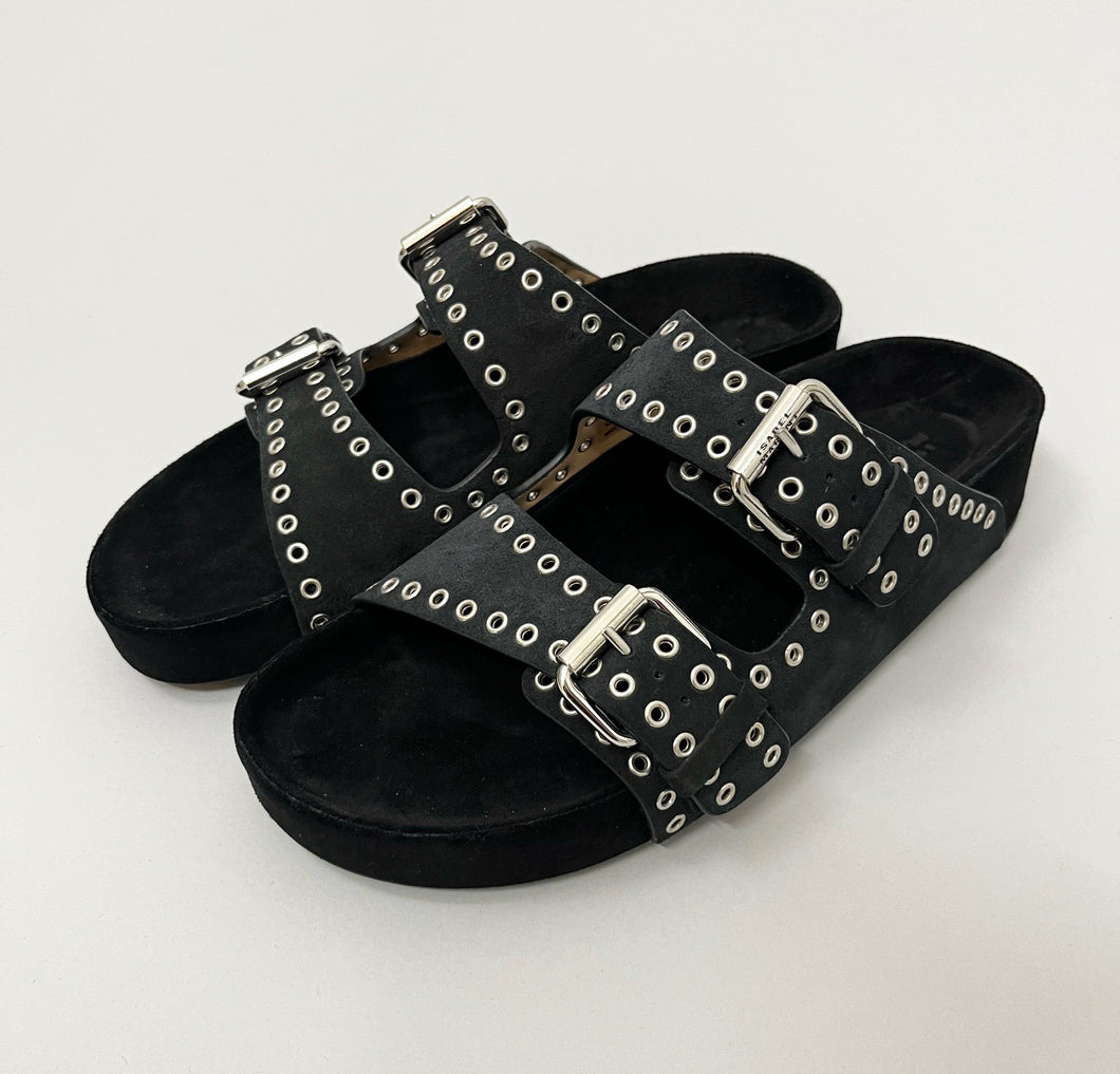 ISABEL MARANT LENNYO SANDALS FADED BLACK