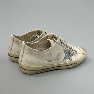 GOLDEN GOOSE V STAR 2 CANVAS UPPER GLITTER STAR LINE FOXING