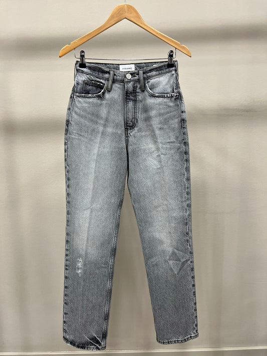 FRAME HIGH N TIGHT STRAIGHT HIGH RISE JEANS GREY