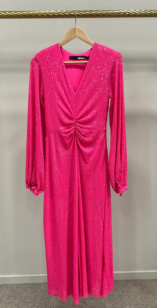 ROTATE DRESS SEQUINS KNOCKOUT PINK